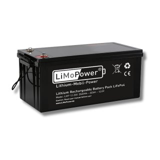 LiFePo4 Akku 12V / 200Ah - mit BMS 160A-LiMoPower®