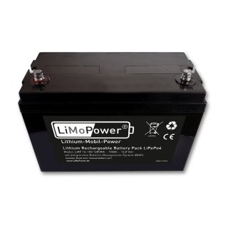 LiFePo4 Akku 12V / 100Ah - mit BMS 160A - LiMoPower®