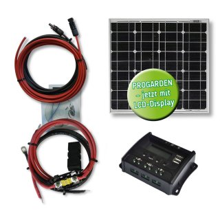 20 Watt Garten Solar-Set  MINI Typ GS  20 - 12 / 10 [PWM Laderegler]