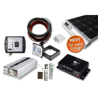 110 Watt LiMoPower Wohnmobil Solar Set - LMP 110 mit Wechselrichter 12V/1500W - NVS