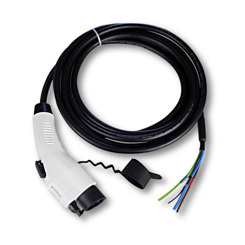 1-Phase 32A Ladegerätadapter Adapter für Elektrofahrzeug Ladekabel Typ 2 IEC 62196 auf Typ 1 SAE J1772 EV 7,6 kW Schwarz/Weiß-Steckverbinder 